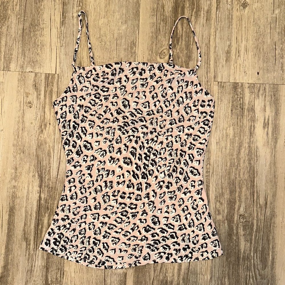 ASTR the Label Sz XS Pink with Black and White Pattern Camisole Top Cowl Neck